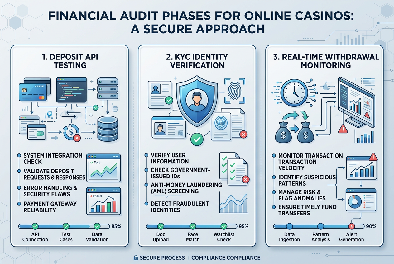 Proces audytowania kasyn online infografika